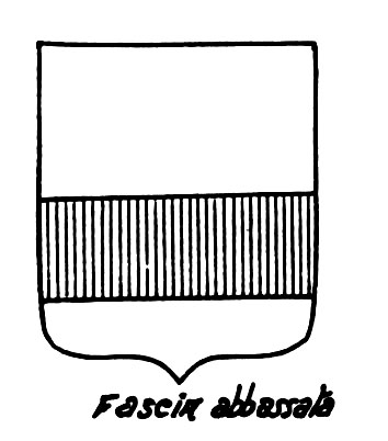 Image of the heraldic term: Fascia abbassata